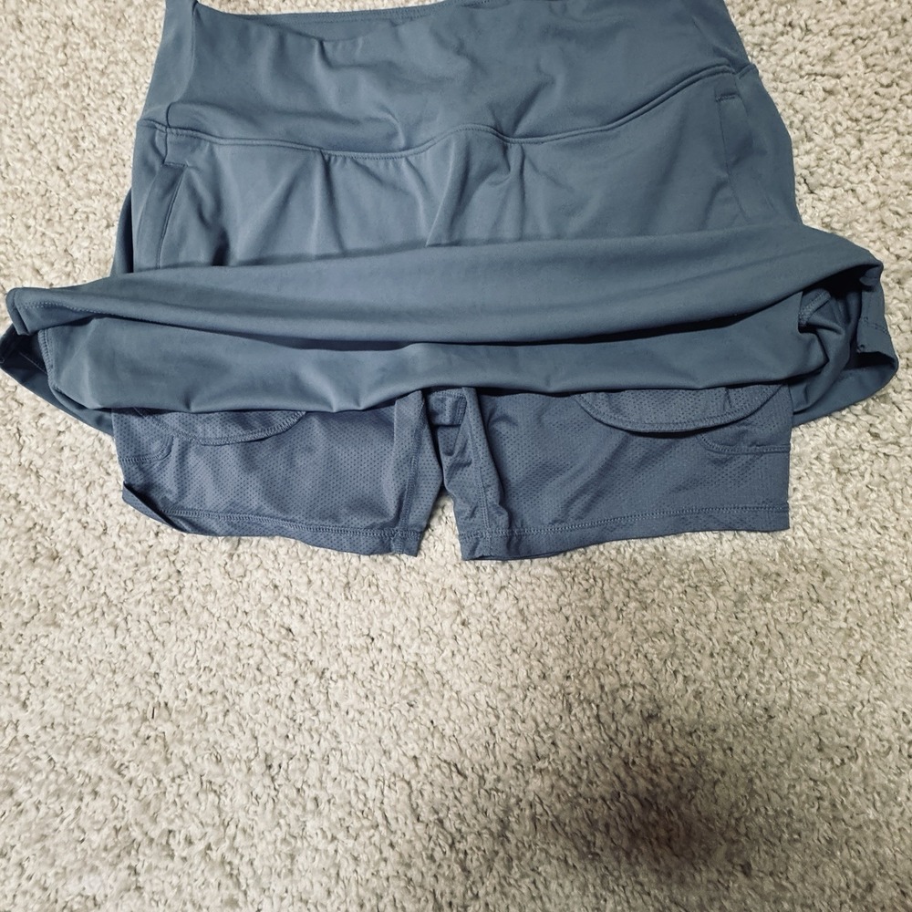 Gradual Womens Athletic Skort Size L Gray Blue Tennis Golf Skirt with Pockets - Picture 4 of 5